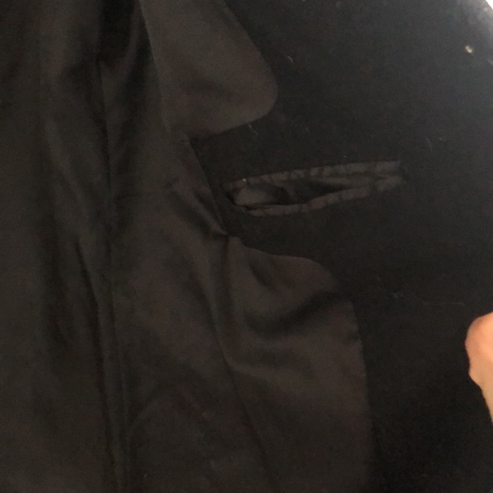 Zara Basic Black Wool Coat In Small - image 3